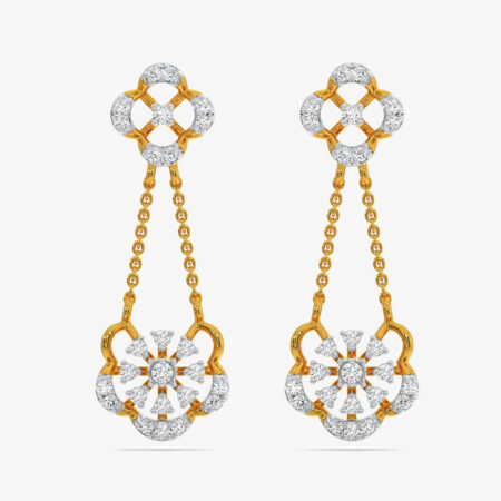 Diamond Yellow Gold 22kt Dangle Earring