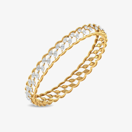 Exquisite Dual Jewel Diamond Bangles Rose Gold