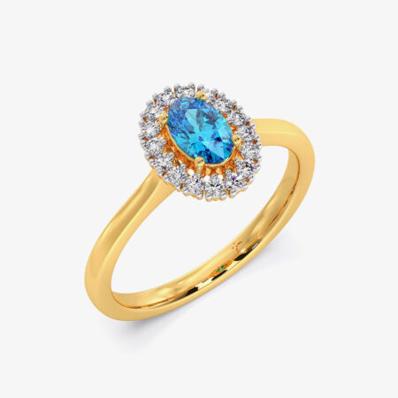 Blue Topaz Diamond Engagement Wedding Ring