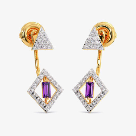 New Aathviha Gold Diamond Stud Earrings