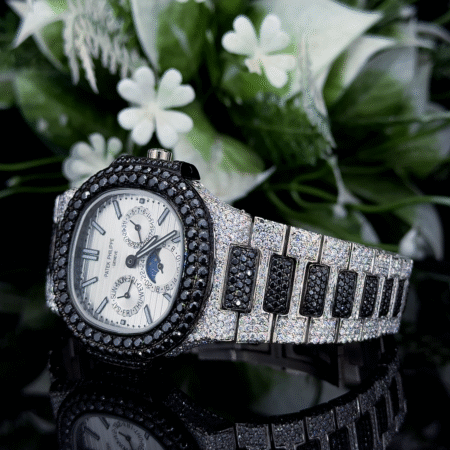 Krushnam's Black and White Diamond Patek Phillipe