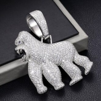 925 Sterling Silver Gorilla Hip Hop Pendant