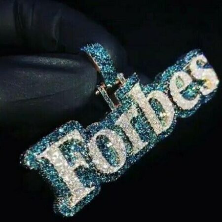 VVS Moissanite White & Blue Sapphire Diamond Iced Out Hip Hop Pendant