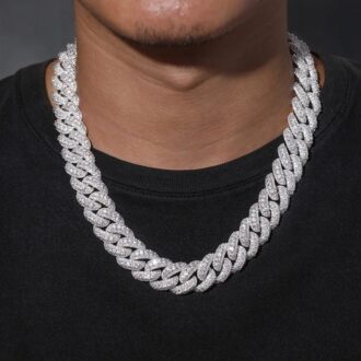Iced Out Moissanite Cuban Hip Hop Chain For Men's