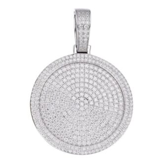Round Shape 925 Sterling Silver Moissanite Bling Pendant