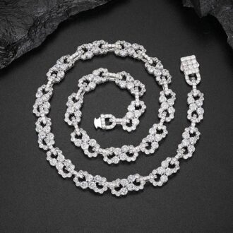 Moissanite Diamond Iced Out Infinity Cuban Link Chine Gift For Men's