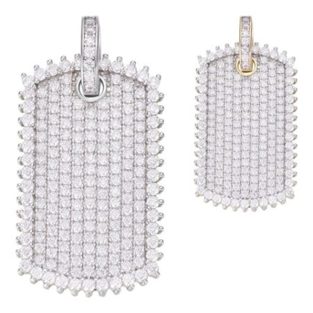 Iced Out Hip Hop Moissanite Dog Tag Pendant