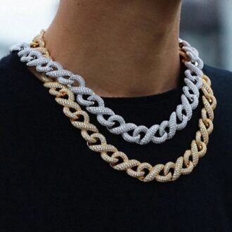 Men's Iced Out Infinity Moissanite Diamond Cuban Like Chain