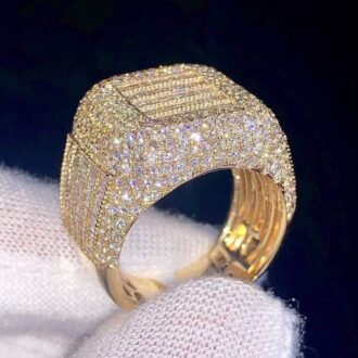 Full Ice out Baguette Moissanite Diamond Real VVS For Men's Custom Hip Hop Ring