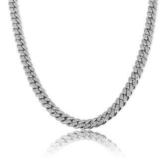 925 Sterling Silver VVS1 Moissanite Miami Cuban Link Chain For Him