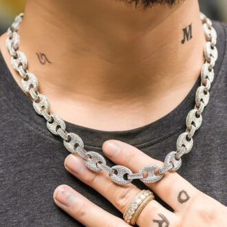 Iced Out Mariner Moissanite Diamond Link Chain For Men's