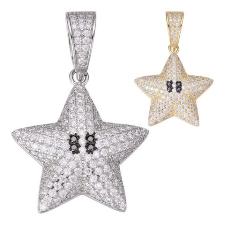 Iced Out Moissanite Diamond Star Pendant