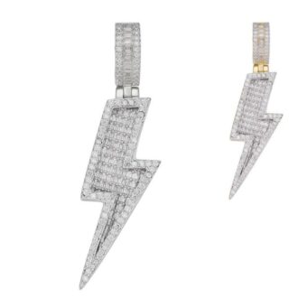 Moissanite Iced Out Lightning Bolt Pendant