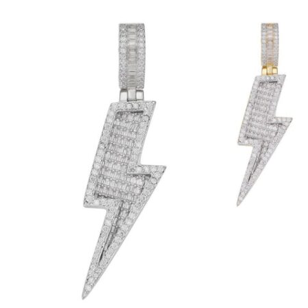 Moissanite Iced Out Lightning Bolt Pendant