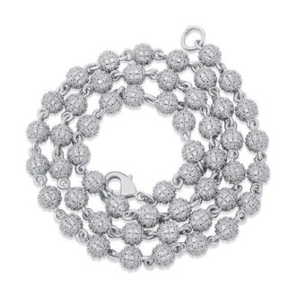 Iced Out Moissanite 925 Sterling Silver Ball Chain For Him