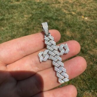 Miami Cuban Link Moissanite Cross Pendant
