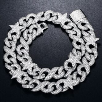 Moissanite Diamond Infinity Star Hip Hop Luxury Chain For Men's