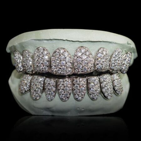 925 Silver 8 On 8 D Color Moissanite Diamond Grillz