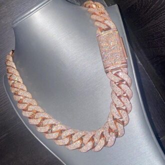 Antique 22mm Round Moissanite Diamonds Cuban Link Men's Iced out Rapper Chains