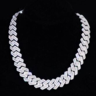 Round & Baguette Moissanite Diamond Cuban