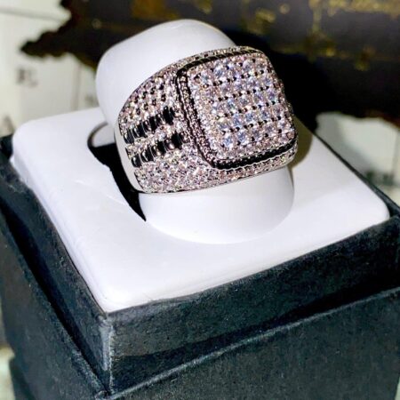 Full Ice out Moissanite Diamond Real VVS Men's Custom Hip Hop Designer Big Ring