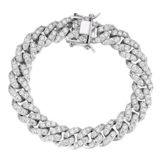 D Color Moissanite Iced Out Cuban Link Bracelet