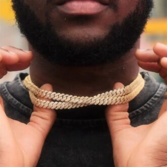 Gold Plated Hip Hop Moissanite Diamond Cuban Chain