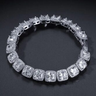 925 Sterling Silver Glacier Clustered Tennis Bracelet