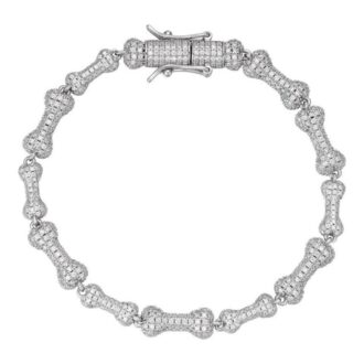 Iced Out Custom Bone Link Chain Bracelet