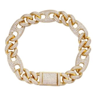 Colorless Moissanite Diamond Men's Cuban Bracelet