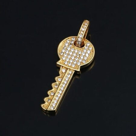 Moissanite Diamond Key Pendant Necklace