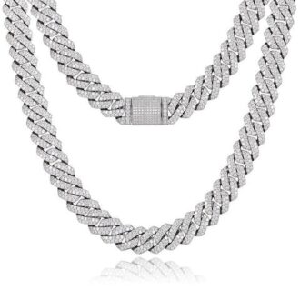 D Color Moissanite Diamond Miami Cuban Link Chain