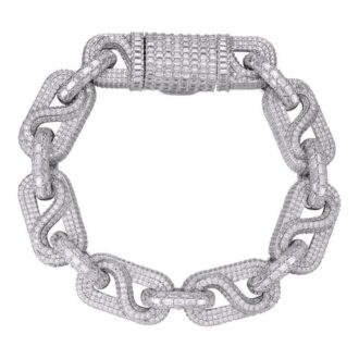 925 Sterling Silver Moissanite Diamond Link Bracelet