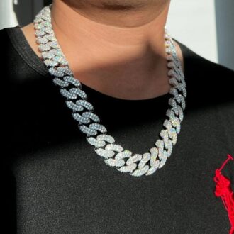 Moissanite Diamond 925 Silver Cuban Chain
