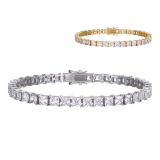 Princess Square Moissanite Tennis Bracelet For Men's