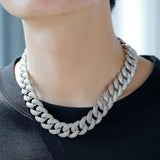 925 Sterling Silver Moissanite Cuban Chain