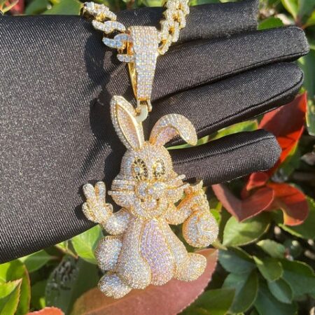 Moissanite Diamond Iced Out Hip Hop Rabbit Pendant