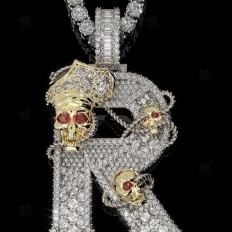 Skeleton Wrapped Letter Design Pendant