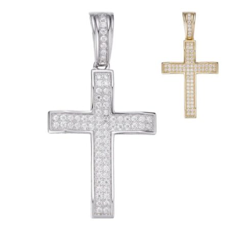925 Sterling Silver Iced Out Cross Pendant