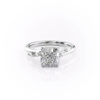 VVS1 Moissnite Cushion Cut Unique Style Wedding Ring