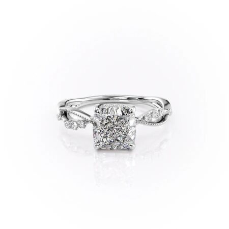 Moissanite Cushion Cut Twisted Filigree Ring