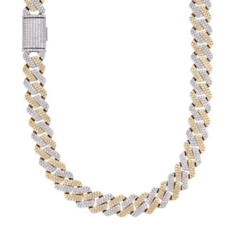 Dual Tone Moissanite Diamond Hip Hop Chain