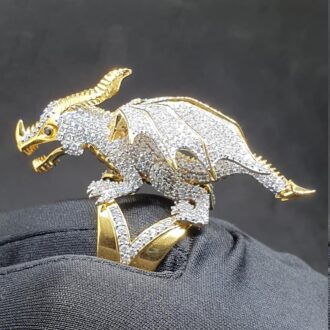 Animal Dragon Shaped in 925 Silver with Moissanite Stone Trendy Customized Ring