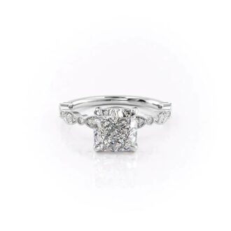 Art Deco Cushion Cut Moissanite Unique Engagement Ring