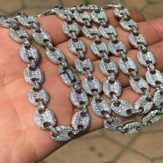 Moissanite Diamond Iced Out Puffed Chain For Men's