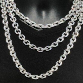 Ice Out Moissanite Rollo Style Cuban Chain For Men's