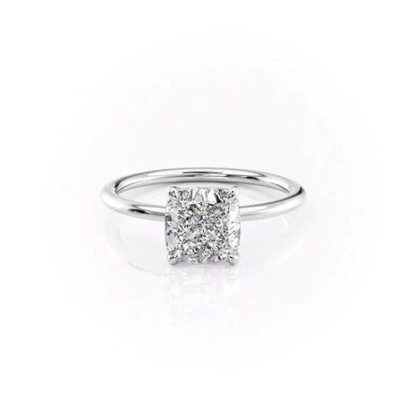 Moissanite Solitaire Cushion Cut Wedding Proposal Ring
