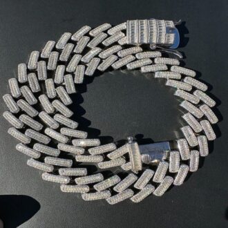 Colorless Moissanite Iced Out Cuba Link Chain