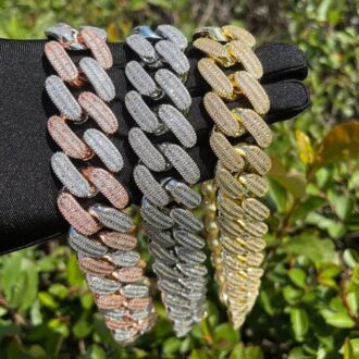 Bling Iced Out Moissanite Luxury Cuban Chain For Men's