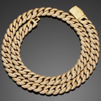 Round Cut Moissanite Diamond Miami Cuban Chain For Men's